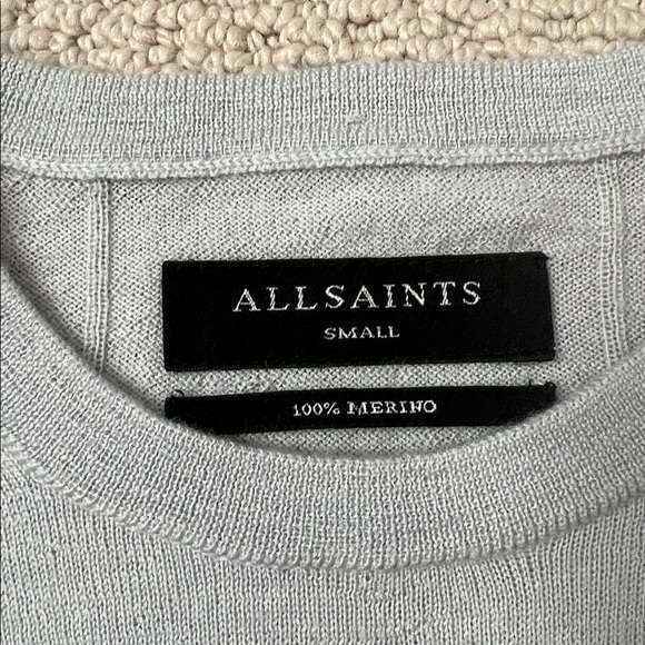 All Saints Merino Wool Sweater in Soft Gray - Picture 2 of 7